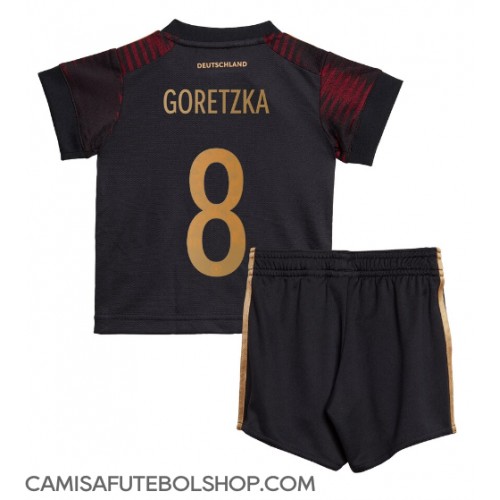 Camisa de time de futebol Alemanha Leon Goretzka #8 Replicas 2º Equipamento Infantil Mundo 2022 Manga Curta (+ Calças curtas)